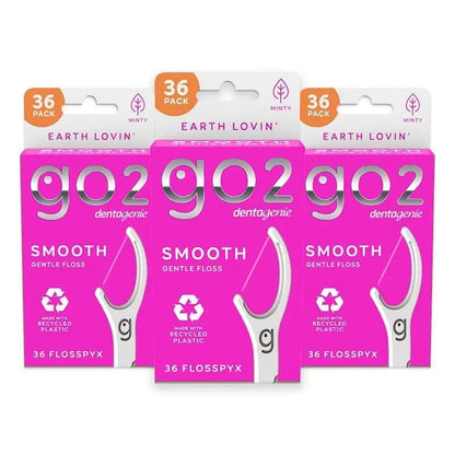 GO2 Dentagenie Smooth Flosspyx 36pk x 3 Multipack