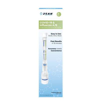 2san Covid-19 & Influenza A/b Antigen Nasal Pen Self Nasal Test - 1pk