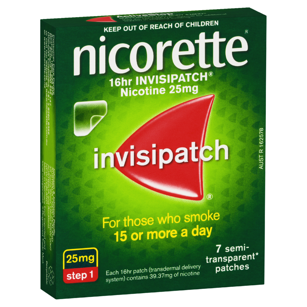 Nicorette 16hr Invisipatch Step 1 (25mg/16hr) 7 Patches