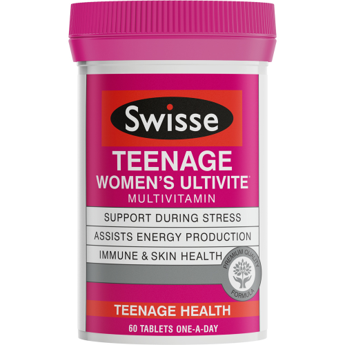 Swisse Ultivite Teenage Women's Multivitamin 60 Tablets Energy Stress Girls