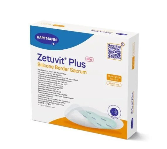 Zetuvit Plus Silicone Border Sacrum 23cm x 23cm Box 10
