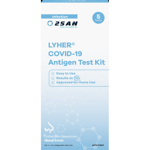 2San Lyher COVID-19 Rapid Antigen Self-Test 5 Pack