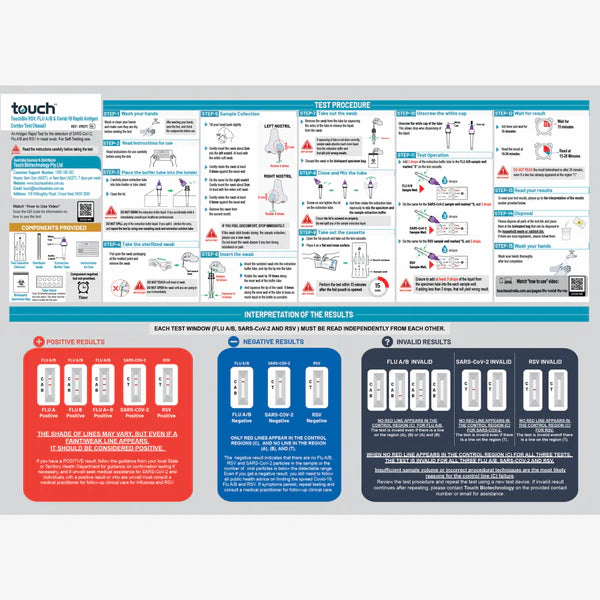 TOUCHBIO RSV + COVID19 + Flu Test 5 Pack