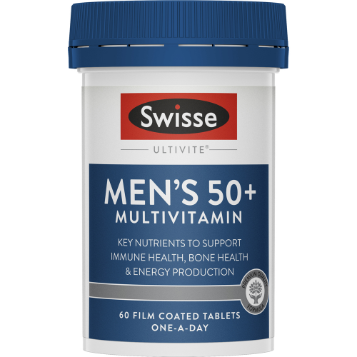 Swisse Ultivite Men's 50+ Multivitamin 60 Tablets Energy Cognitive Function