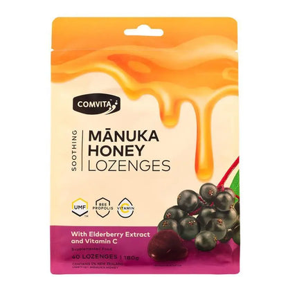 6 X Comvita Elderberry Soothing Manuka Honey 12 Lozenges