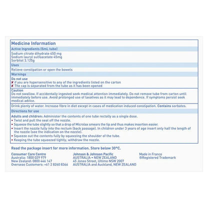 Microlax Enema 5ml 12 Pack