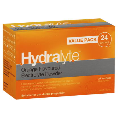 Hydralyte Electrolyte Powder 24 Sachets – Orange