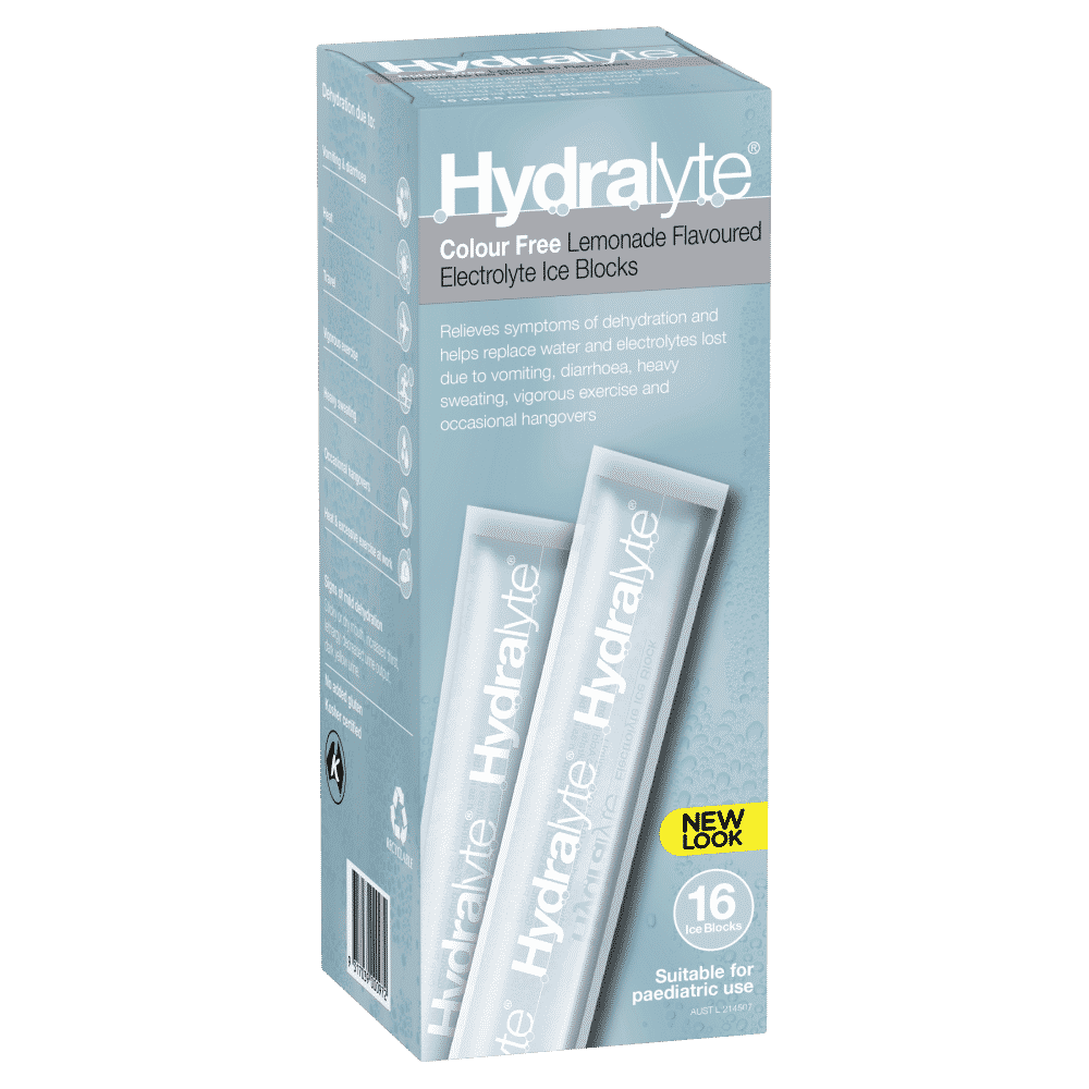 Hydralyte Electrolyte Ice Blocks 16 x 62.5mL (1 Litre)