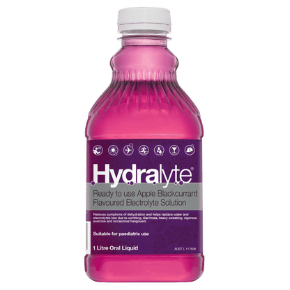 Hydralyte Electrolyte Solution 1 Litre – Apple Blackcurrant
