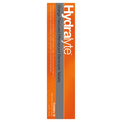Hydralyte Effervescent Electrolyte 40 Tablets – Orange Flavour