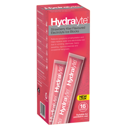 Hydralyte Electrolyte Ice Blocks 16 x 62.5mL (1 Litre)