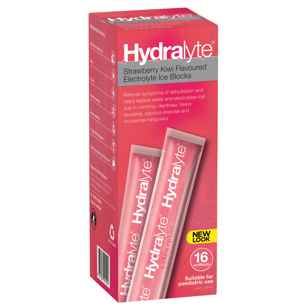 Hydralyte Electrolyte Ice Blocks 16 x 62.5mL (1 Litre)