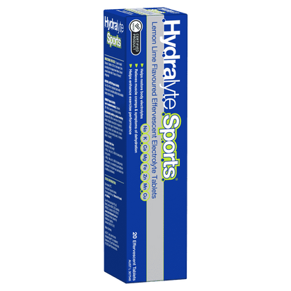 Hydralyte Sports Effervescent Electrolyte 20 Tablets – Lemon Lime