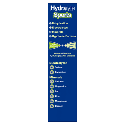 Hydralyte Sports Effervescent Electrolyte 20 Tablets – Lemon Lime