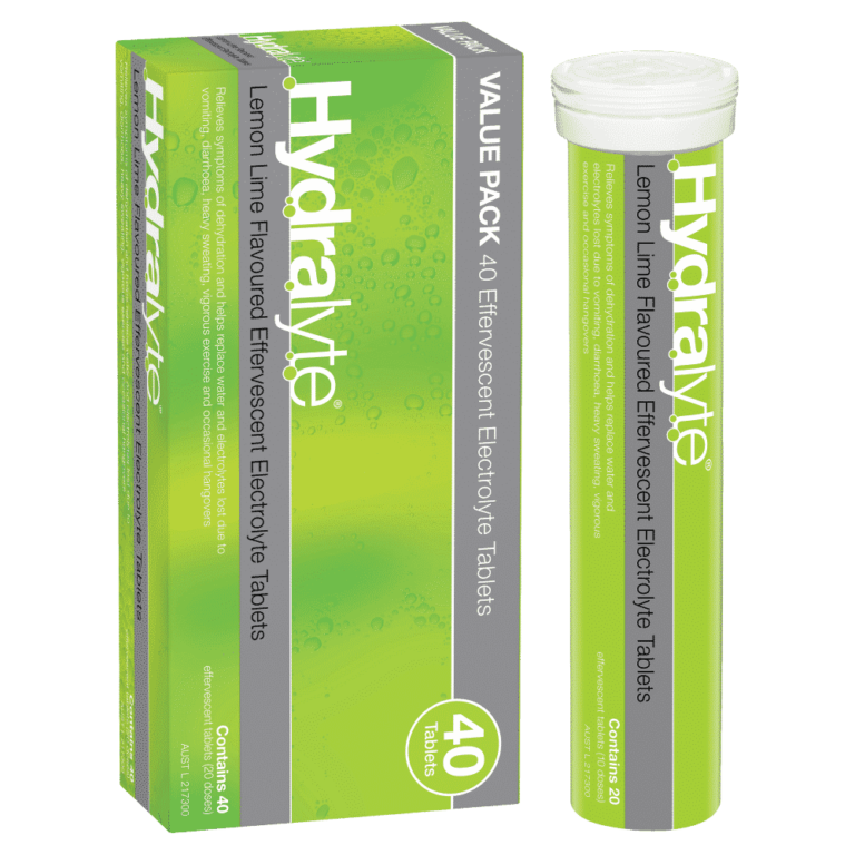 Hydralyte Effervescent Electrolyte 40 Tablets – Lemon Lime Flavour