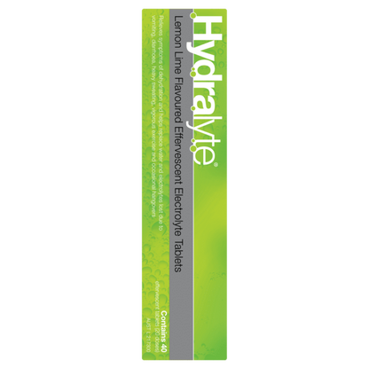 Hydralyte Effervescent Electrolyte 40 Tablets – Lemon Lime Flavour