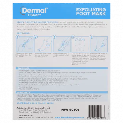 Dermal Therapy Exfoliating Foot Mask One Pair + 100mL Skin Lotion
