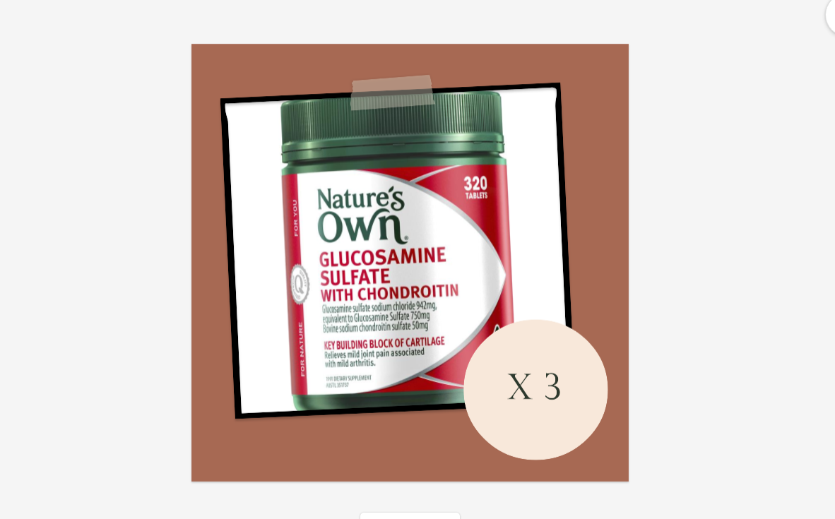 3 X Nature's Own Glucosamine Sulfate With Chondroitin 320 Tablets