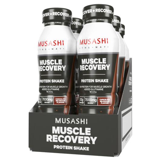 Musashi Muscle Recovery 6 x 375mL Protein Shakes Chocolate