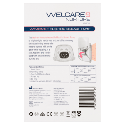 Welcare Nurture Wearable Electric Breast Pump Rechargeable Portable