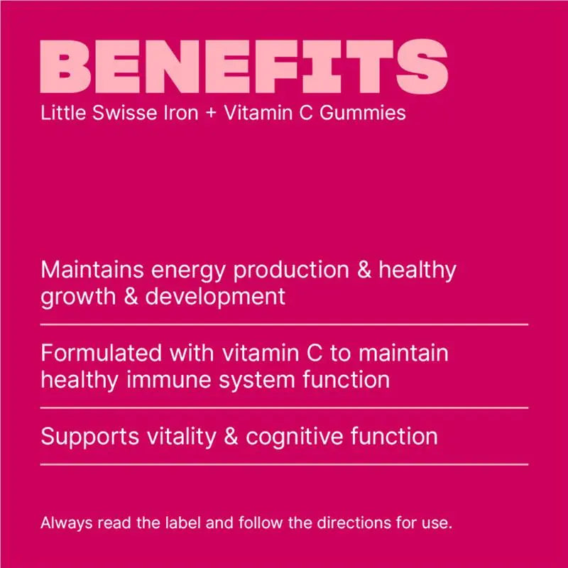 Little Swisse Iron + Vit C Gummies 40 Pack