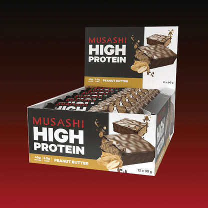 Musashi High Protein 12 x 90g Bars P45 Low Carb Advanced Protein Blend