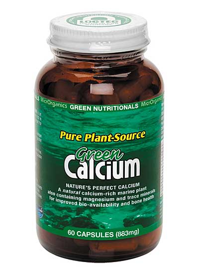 MicrOrganics Green Nutritionals Pure Plant-Source Green Calcium 60 Capsules