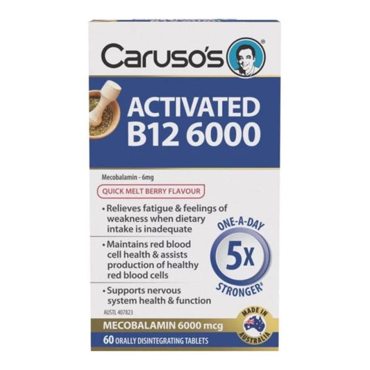 Caruso's Vitamin B12 Activated Melt 6000 60 Tablets