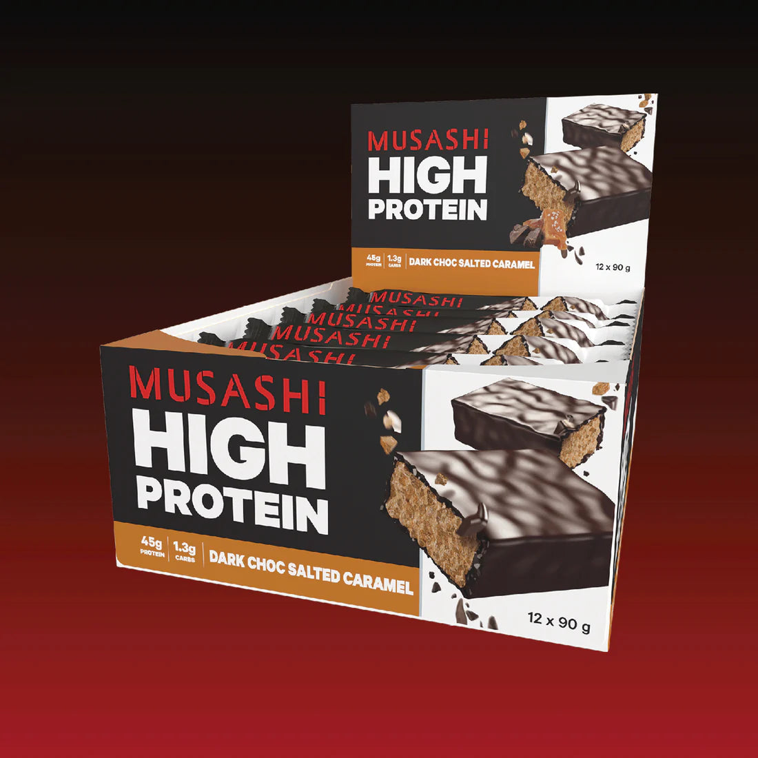 Musashi High Protein 12 x 90g Bars P45 Low Carb Advanced Protein Blend