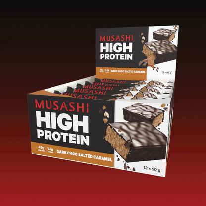 Musashi High Protein 12 x 90g Bars P45 Low Carb Advanced Protein Blend