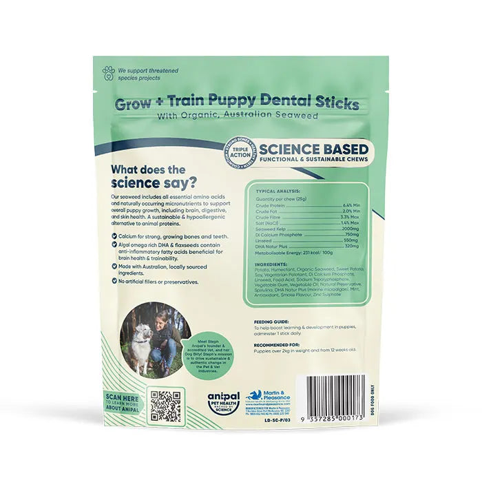 Anipal Grow + Train Dental Sticks Puppy Treat 160g