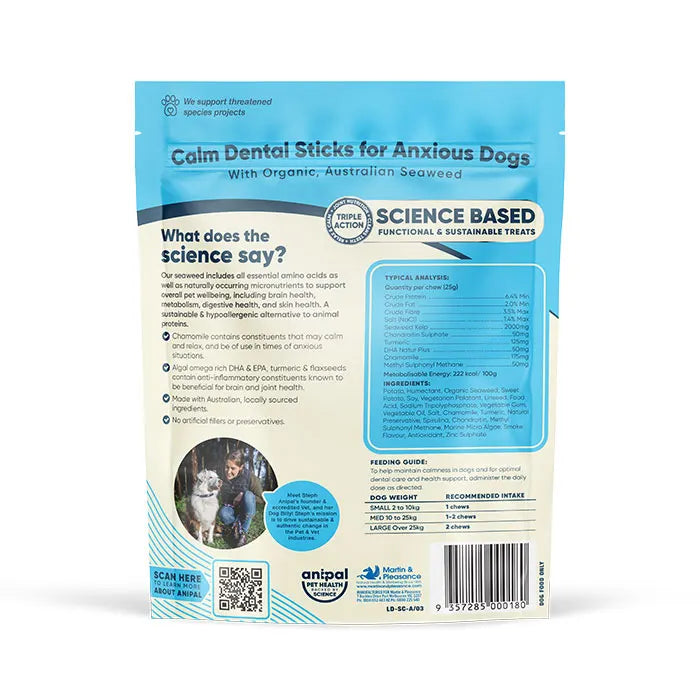 Anipal Calm Dental Sticks for Anxious Dogs Dog Treat 210g