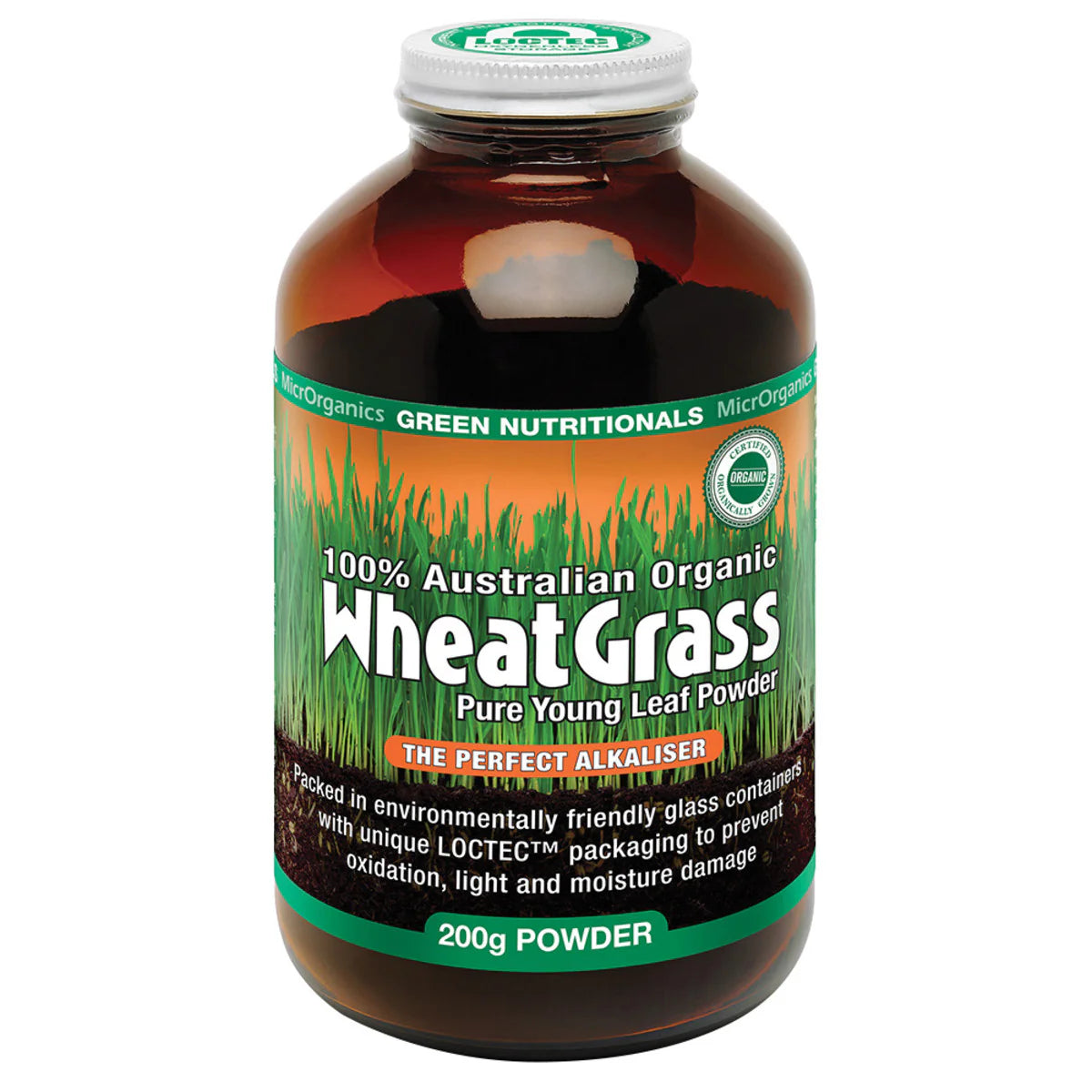 MicrOrganics Green Nutritionals Australian Organic Wheatgrass Powder 200g