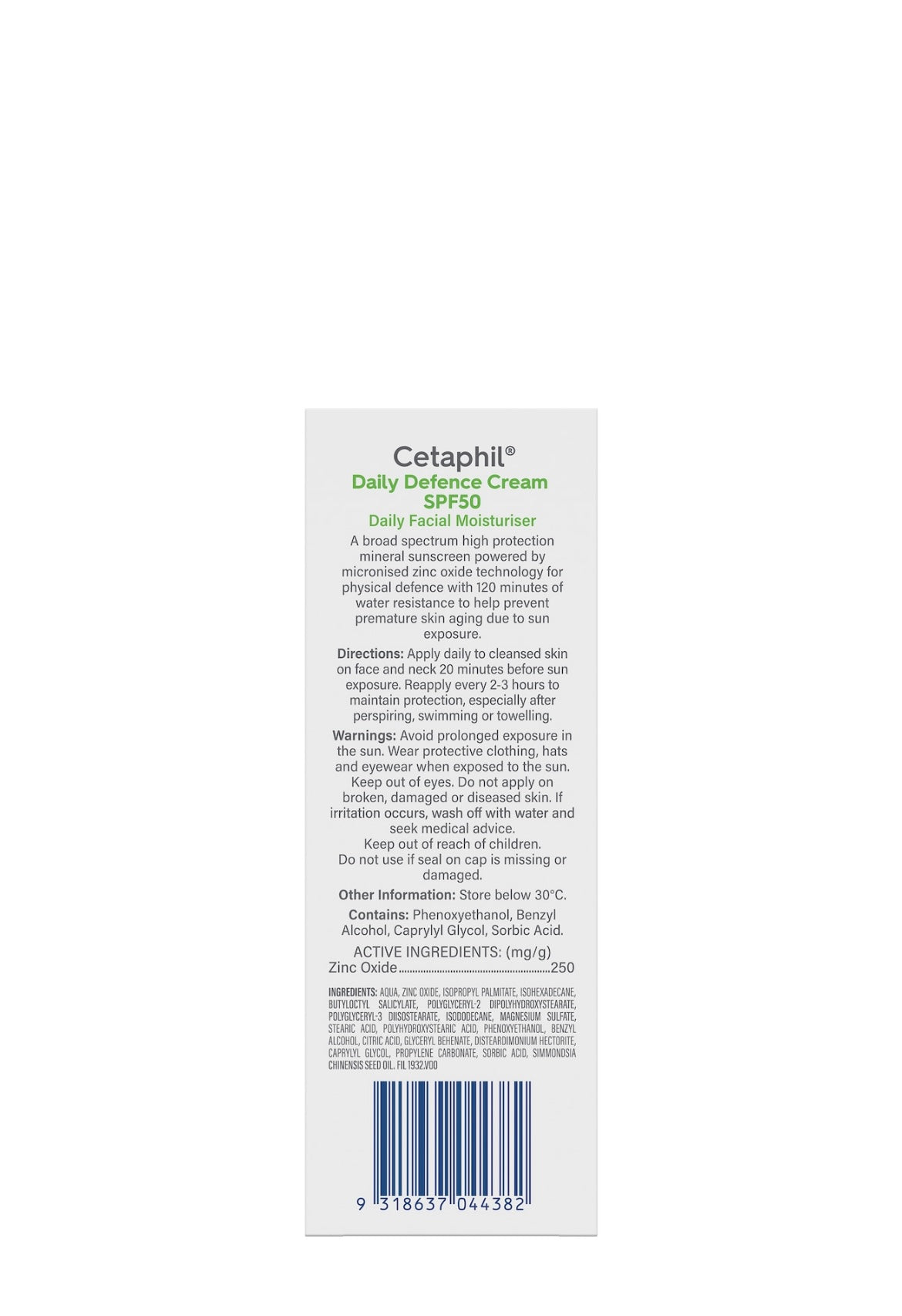 Cetaphil UVA/UVB Defence SPF 50+ Cream 50mL