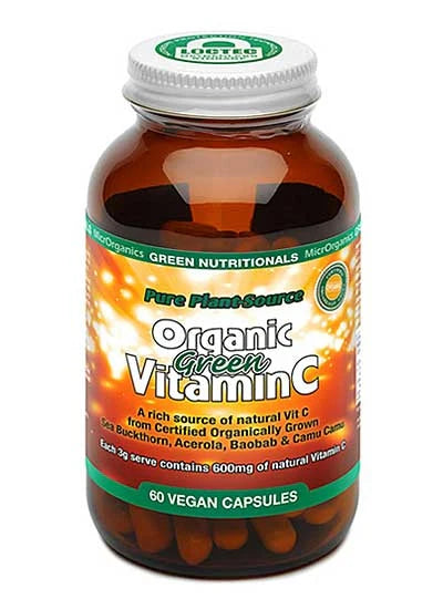 MicrOrganics Green Nutritionals Organic Green Vitamin C 600mg 60 Capsules