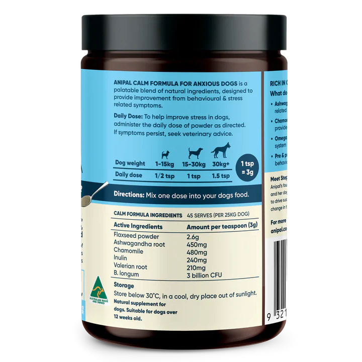 Anipal Calm Formula for Anxious Dogs 135G