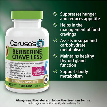 Caruso’s Berberine Crave Less 42 Tablets