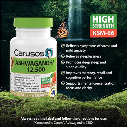 Caruso’s Ashwagandha 12,500 50 Tablets