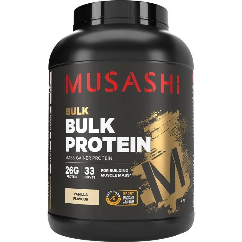 Musashi Bulk Protein Powder Choose 420g 900g 2KG & Chocolate OR Vanilla