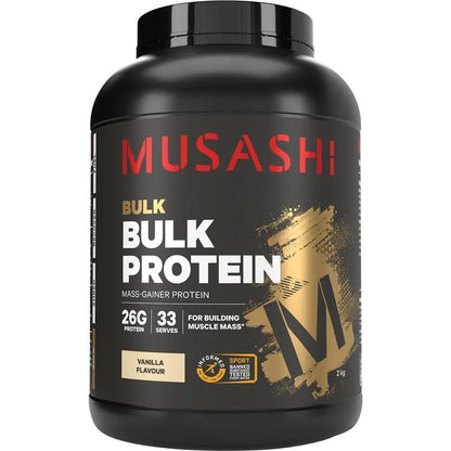 Musashi Bulk Protein Powder Choose 420g 900g 2KG & Chocolate OR Vanilla