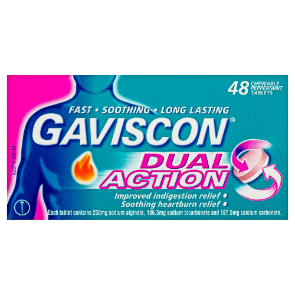 Gaviscon Dual Action Chewable Tablets 48 Tablets