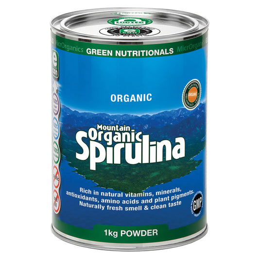 MicrOrganics Green Nutritionals Mountain Organic Spirulina Powder 1KG