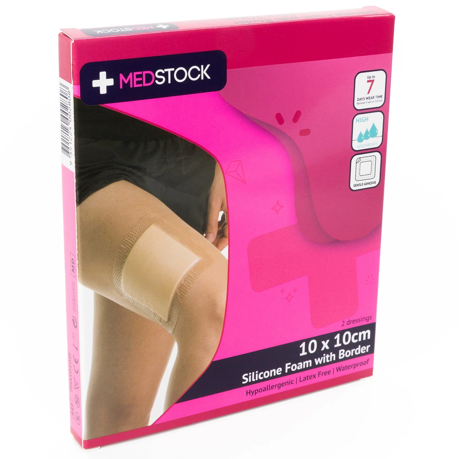 Medstock Multipack Silicone Foam Dressing With Border -Box of 2