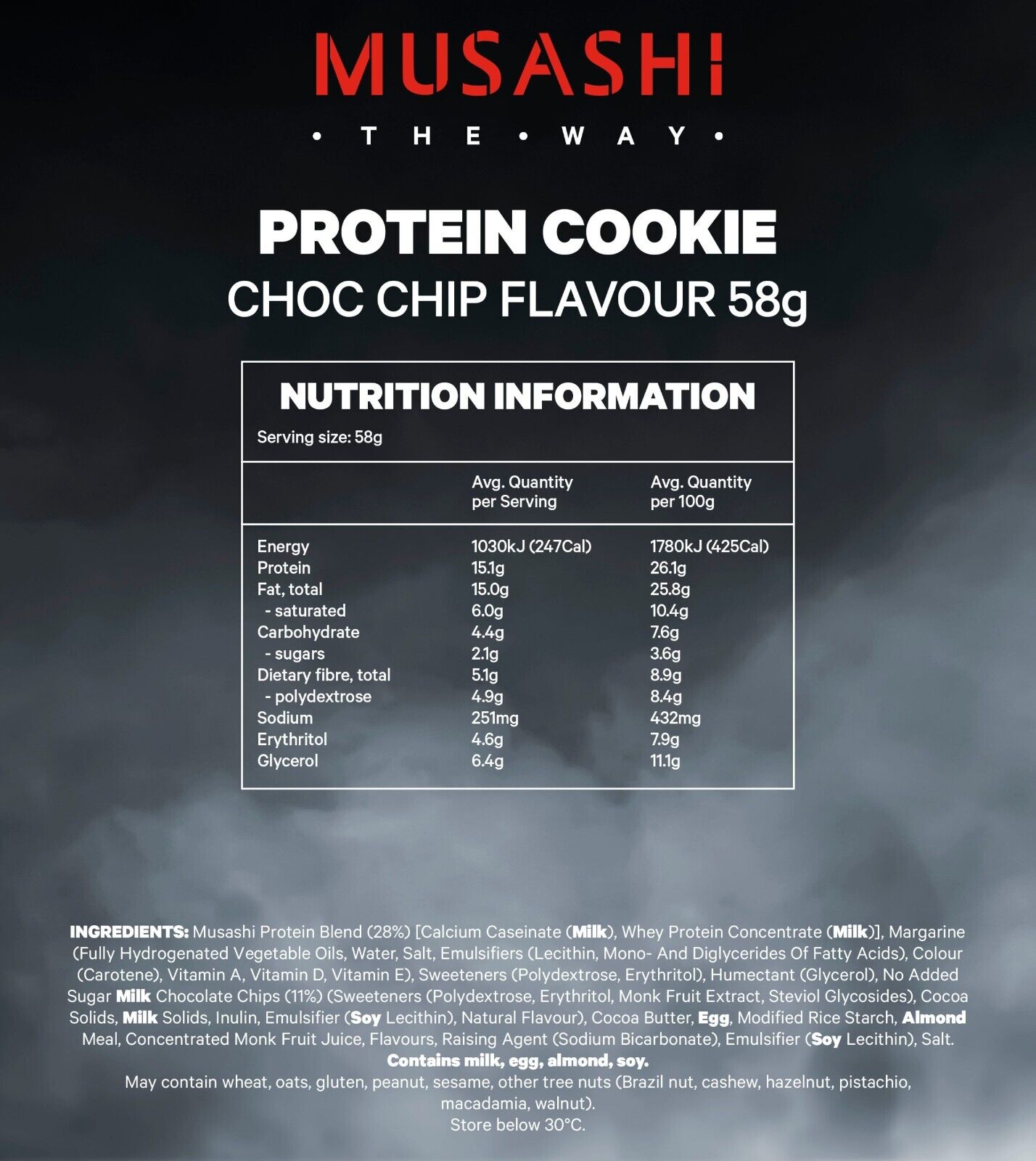 MUSASHI Protein cookie chocolate chip 58g x 12 Cookies