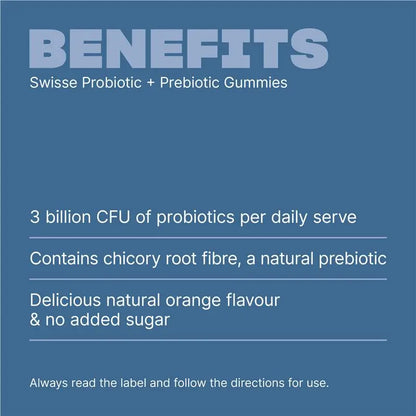 Swisse Adults Probiotic & Prebiotic Gummies 45 Pack