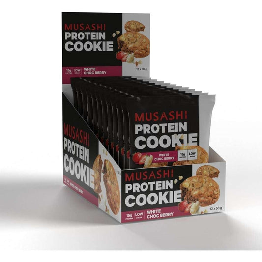 Musashi protein cookie White Choc Berry 58g x 12 Cookies