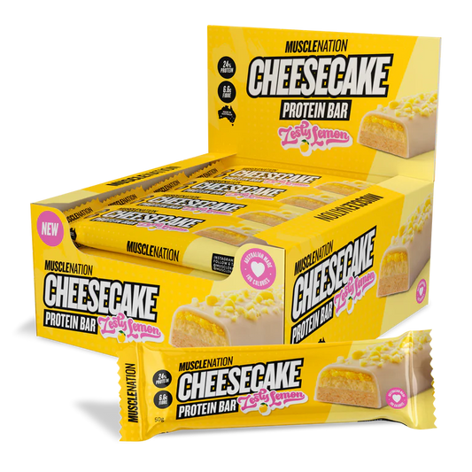 Muscle Nation Cheesecake Bar Lemon 50g, Box of 12