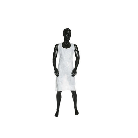 DISPOSABLE FOLDED POLYETHELENE APRONS WHITE 85CMx130CM BOX 100