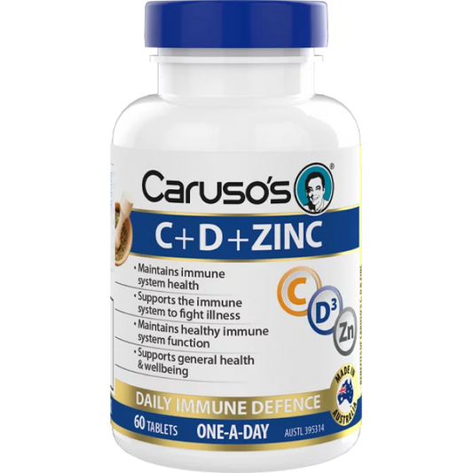 Caruso's C + D + Zinc Daily Immune Defence 60 Tablets