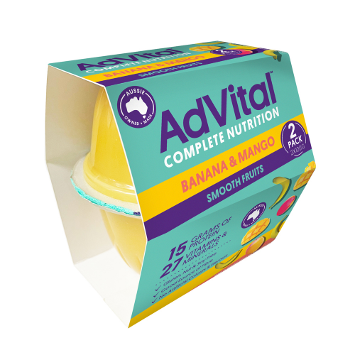 AdVital Banana and Mango Nutritionally Complete Smooth Fruits 120g,Box 12